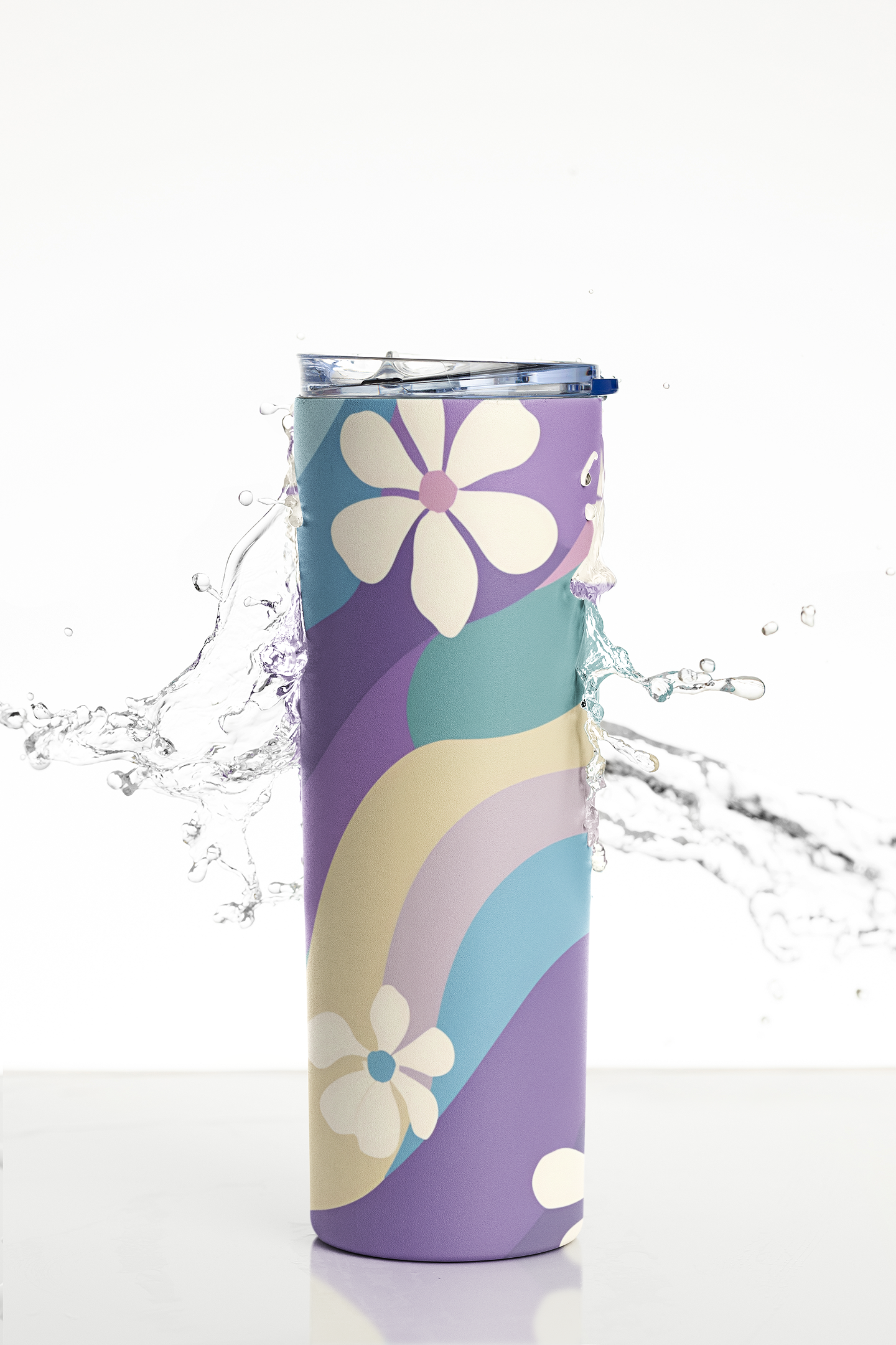 Hot and Cold Stainless Steel Tumbler 600 Ml - (20 OZ ) high-quality double-wall vacuum insulation - Cute Lavender