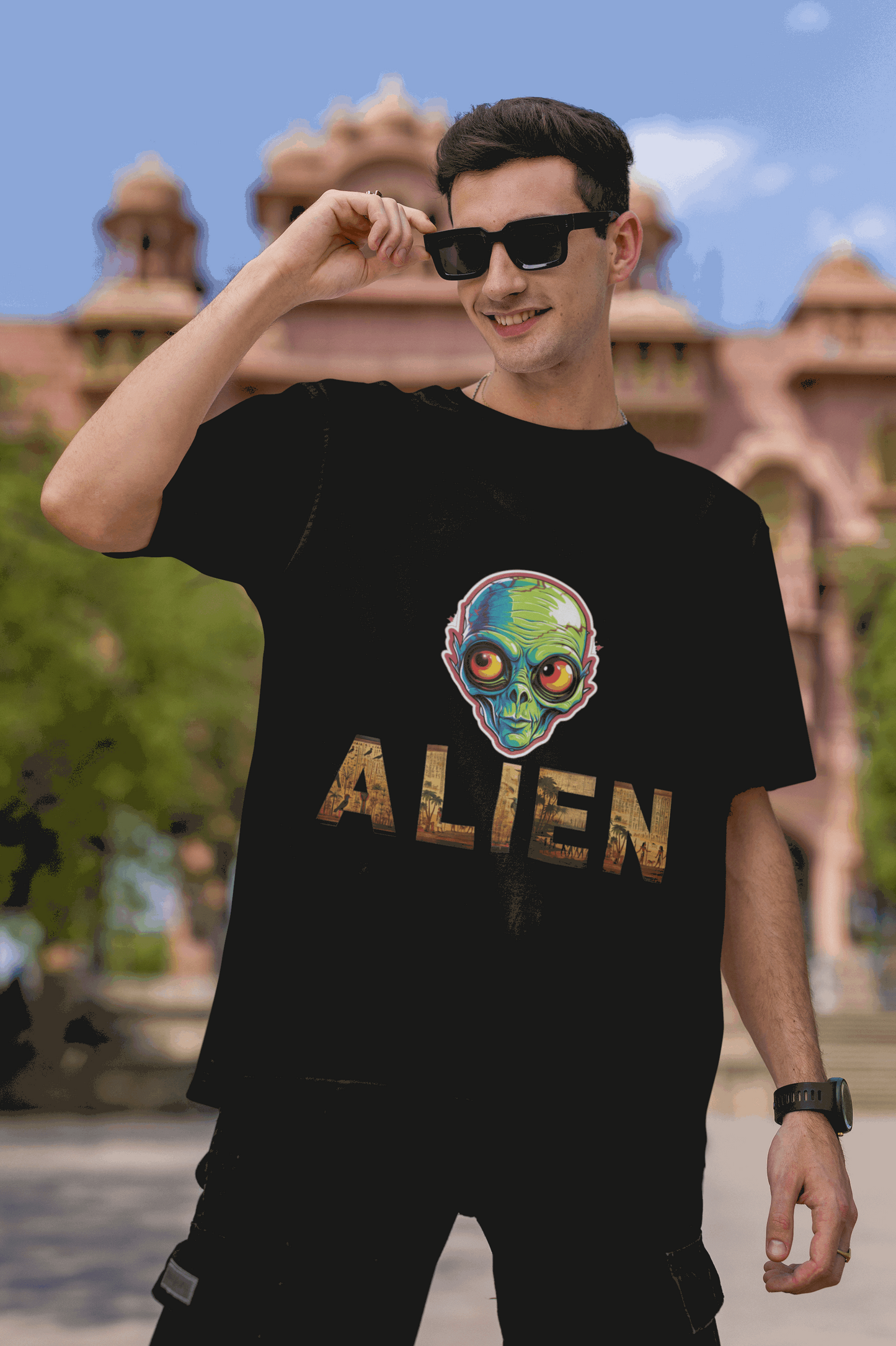 Designer Alien Life - Oversized T shirt , Unisex cotton